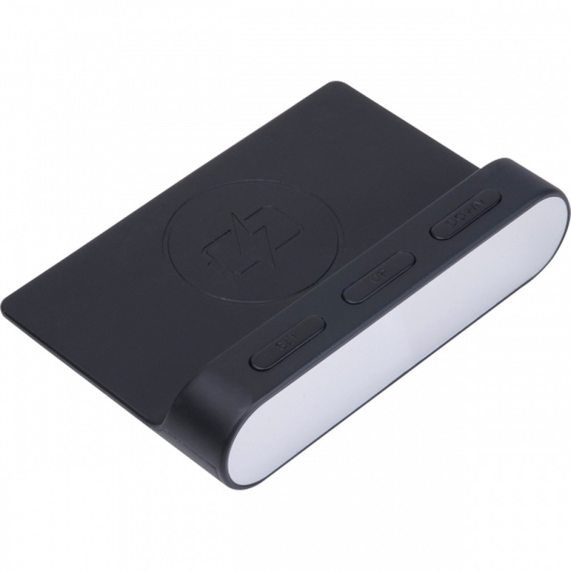 Budzik z ładowarką bezprzewodową – nowoczesny gadżet z logo firmy