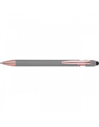 Długopis żelowy eko z aluminium z recyklingu i touch penem – z logo