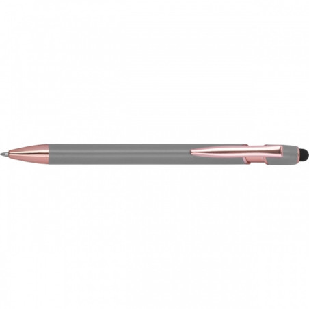 Długopis żelowy eko z aluminium z recyklingu i touch penem – z logo