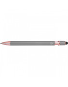 Długopis żelowy eko z aluminium z recyklingu i touch penem – z logo