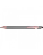 Długopis żelowy eko z aluminium z recyklingu i touch penem – z logo