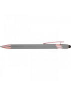 Długopis żelowy eko z aluminium z recyklingu i touch penem – z logo