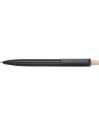 Długopis z recyklingowego ABS z bambusowym przyciskiem znakowanie logo