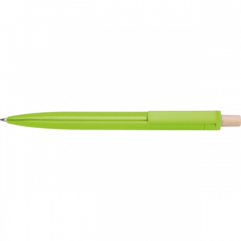 Długopis ekologiczny ABS z bambusowym przyciskiem – z nadrukiem logo