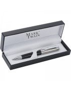 Metalowy długopis Mark Twain w akrylowym etui z logo firmy