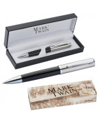 Metalowy długopis Mark Twain w akrylowym etui z logo firmy