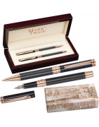 Zestaw piśmienniczy Mark Twain długopis i pióro wieczne w etui z logo
