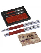 Zestaw piśmienny długopis i pióro kulkowe Mark Twain w etui z logo