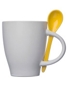 Kubek ceramiczny z łyżeczką PALERMO 250 ml