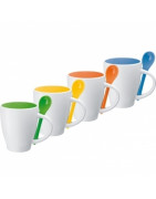 Kubek ceramiczny z łyżeczką PALERMO 250 ml