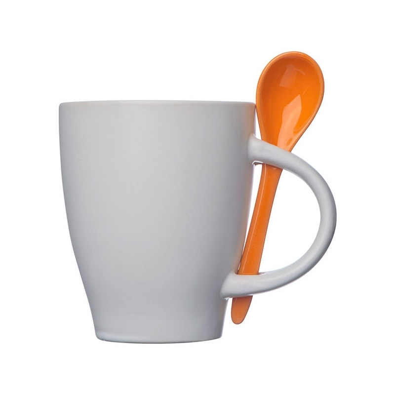 Kubek ceramiczny z łyżeczką PALERMO 250 ml