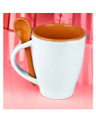 Kubek ceramiczny z łyżeczką PALERMO 250 ml