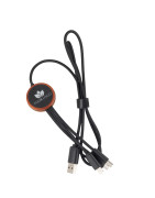 Kabel 3w1 z podświetlanym logo w drewnianej obudowie - LH-ZM04