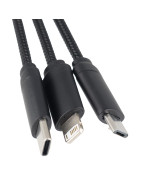 kabel z ładowarką indukcyjną 4w1 z podświetlanym logo w drewnianej obudowie - i5w