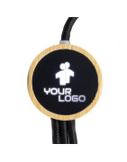 Długi kabel 3w1 z podświetlanym logo w drewnianej obudowie, LH-ZMU06