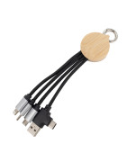 Kabel 4w1 z podświetlanym logo w drewnianej obudowie, LH-ZMU05