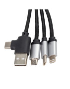 Kabel 4w1 z podświetlanym logo w drewnianej obudowie, LH-ZMU05