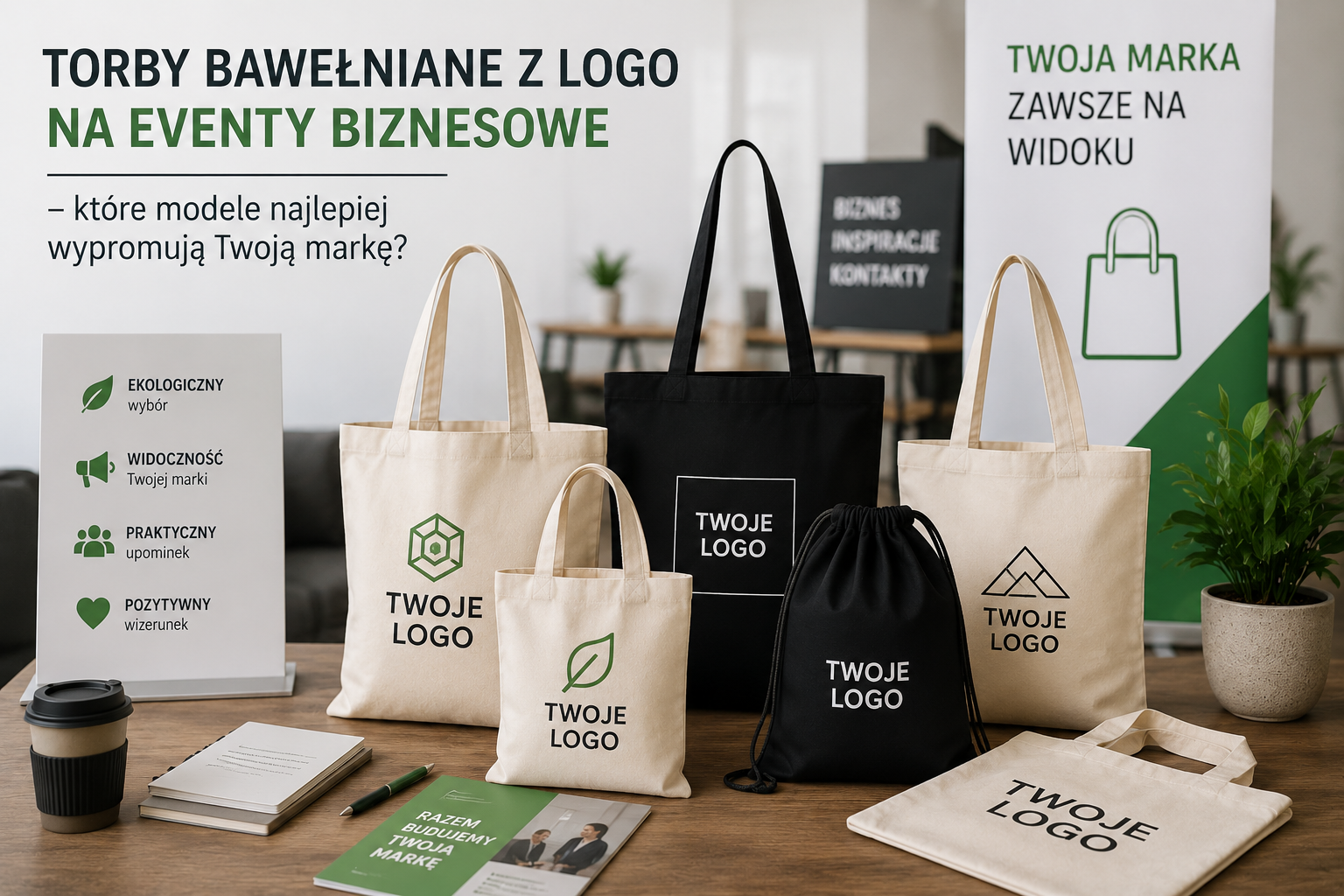 Torby bawełniane z logo na eventy biznesowe – które modele najlepiej wypromują Twoją markę